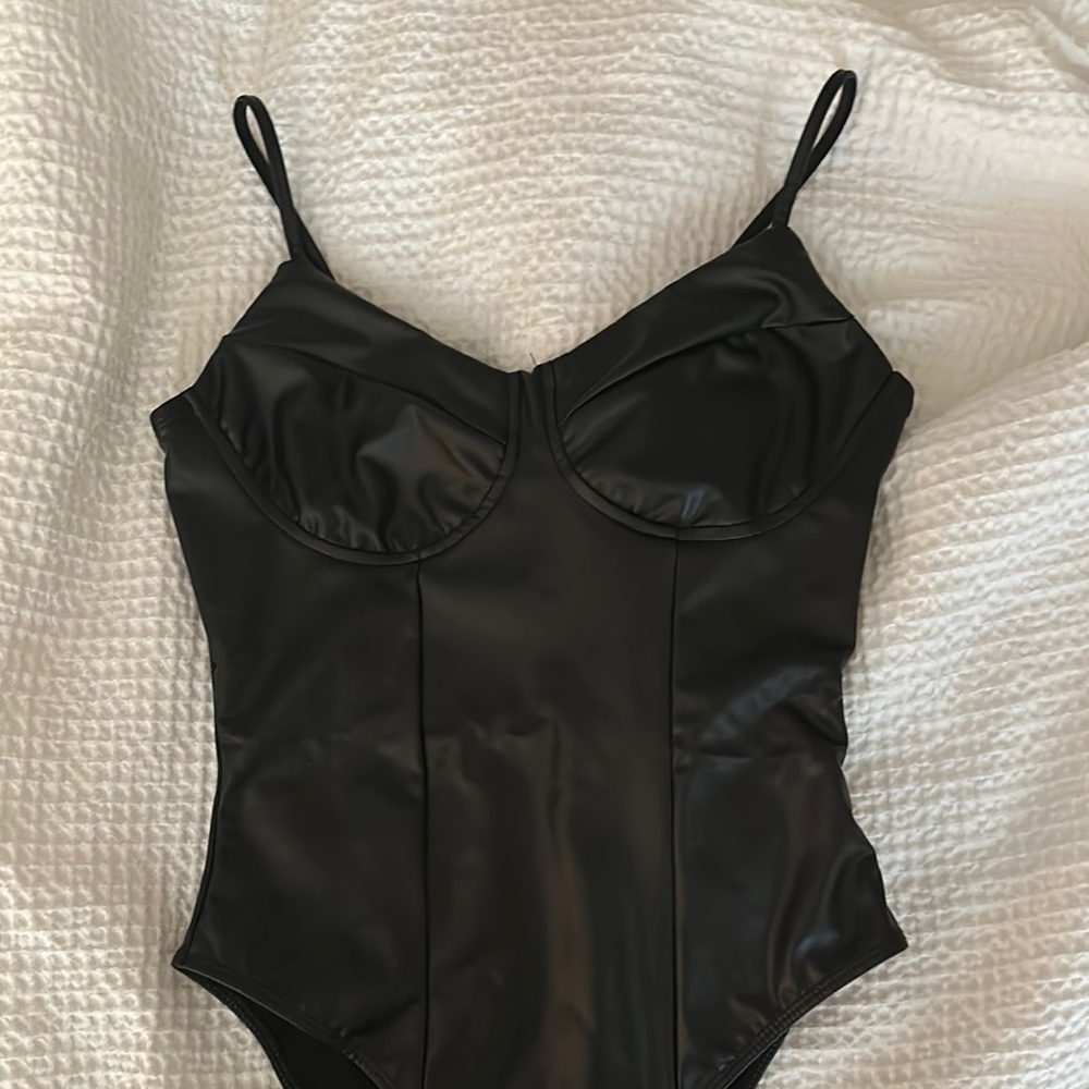 SHEIN Leather Bodysuit